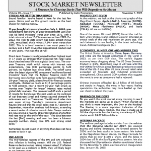 Nov 2023 Astro Economics Stock Market Newsletter